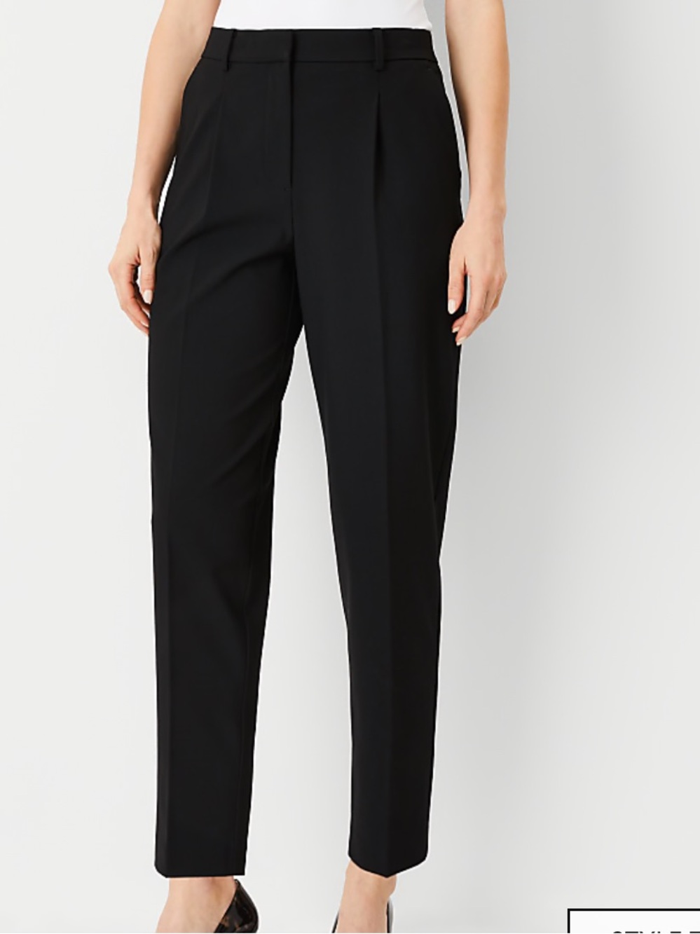 Ann Taylor The High Rise Pleated Taper Pant in Seasonless Stretch